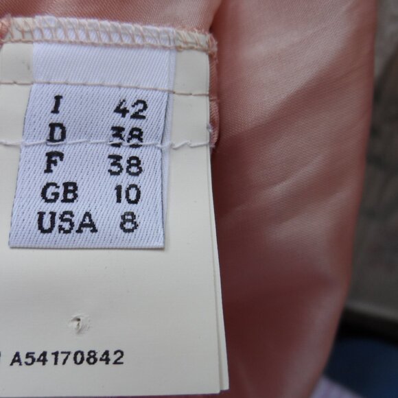 New Moschino CheapandChic White Crotchet Lace w/Pink Underlay SheathDress Size 8 - Picture 14 of 16